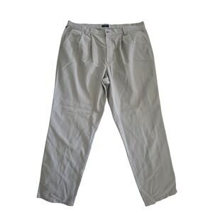 Dockers Mens Pleated Relaxed Fit Khaki Chino Pants Tan Cotton 40x34